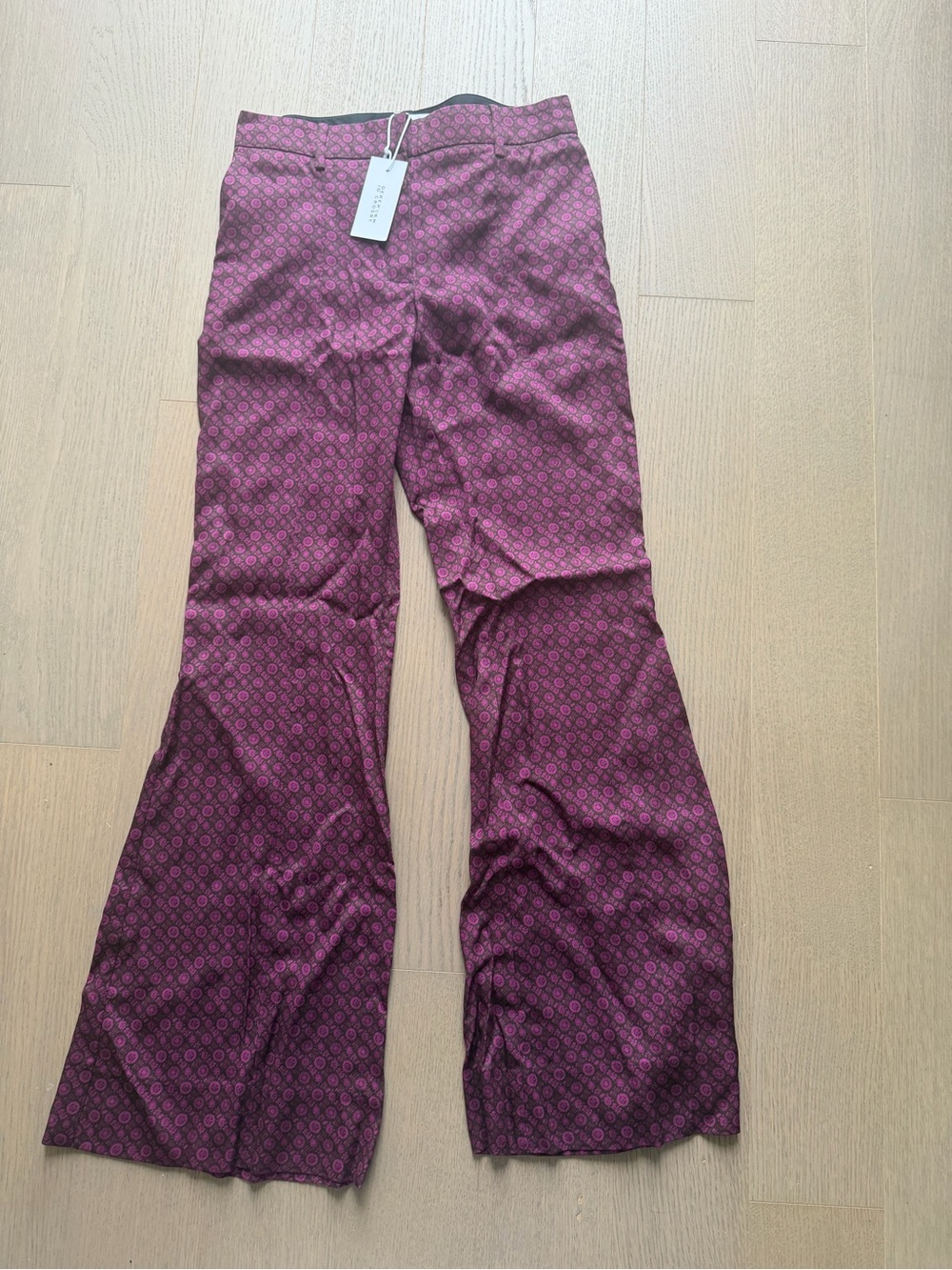 Derek Lam Plum & Magenta Geometric Flare Pants